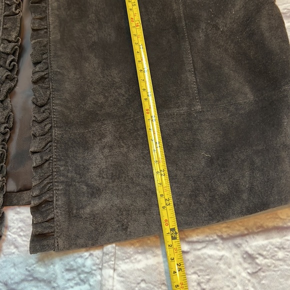 Chico’s women’s suede brown open front ruffle jacket EXCELLENT - Picture 10 of 10